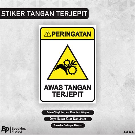 Jual Stiker Peringatan Awas Tangan Terjepit Sticker Awas Tangan Sticker Safety Shopee