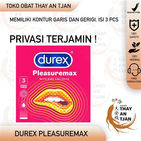 Jual Durex Pleasure Max Kondom Dengan Kontur Garis Dan Dot Privasi