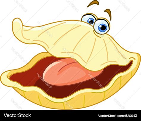 Oyster Cartoon Royalty Free Vector Image Vectorstock