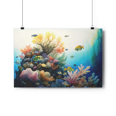 Underwater Coral Reef, Museum-quality Giclée Art Print, Watercolor ...