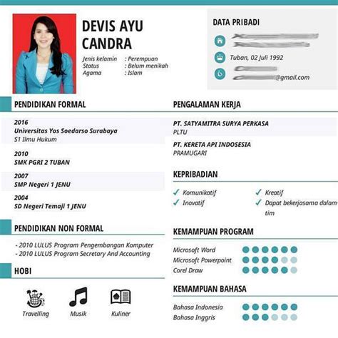 Detail Curriculum Vitae Contoh Cv Koleksi Nomer