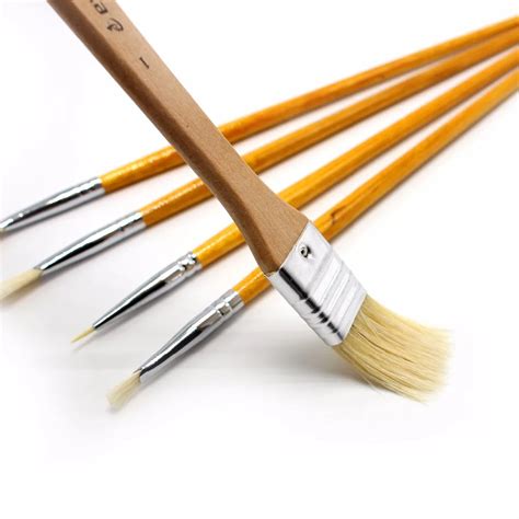 Eval 5pcs Paint Brush Bristle Artist Painting Brush For Oil High