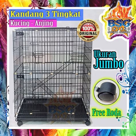 Jual Kandang Kucing Tingkat Jumbo Plus Roda Merk Lucky Original