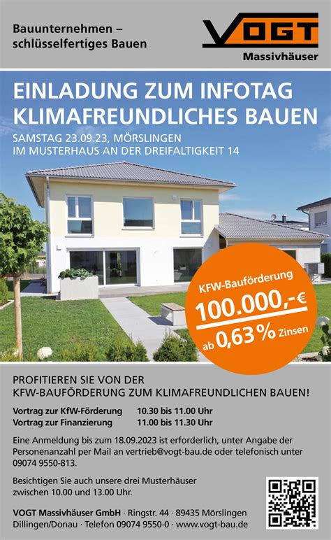 Einladung Zum Informationstag Klimafreundlicher Neubau Vogt