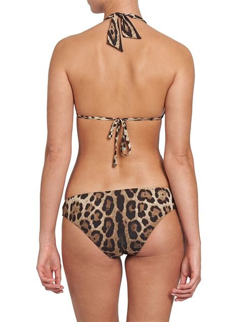 Dolce Gabbana Women S Leopard Triangle Bikini Top Leopard Editorialist