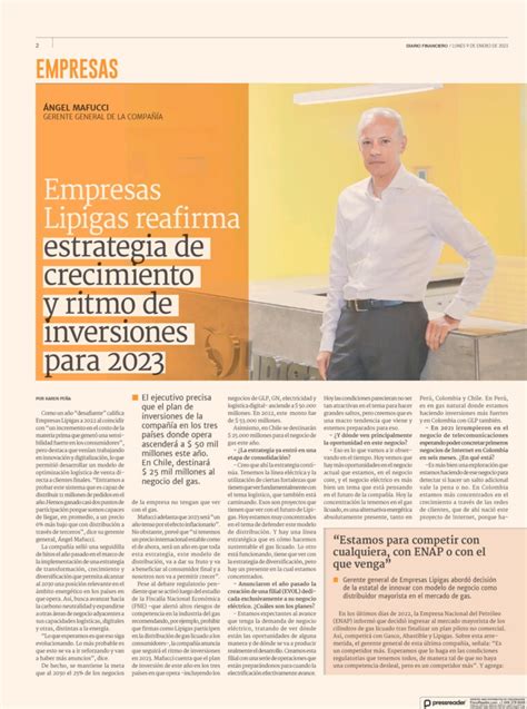 Entrevista Gerente General En Diario Financiero Lipiandes