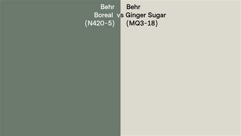 Behr Boreal Vs Ginger Sugar Side By Side Comparison