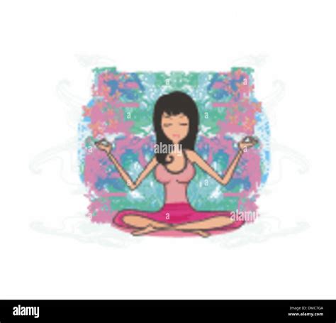 Yoga Girl In Lotus Position Stock Vector Image And Art Alamy