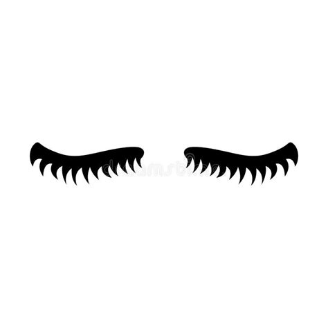 Eyelashes Close Eyes Cute Lashes Vector Illustration Stock Vector