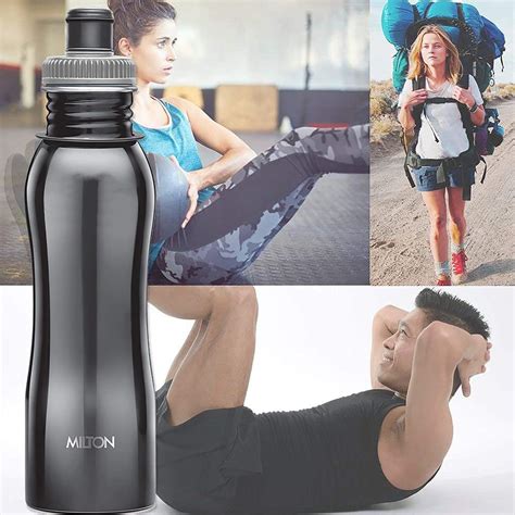 Milton Rust Proof Unbreakable Stainless Steel Black Water Bottle L