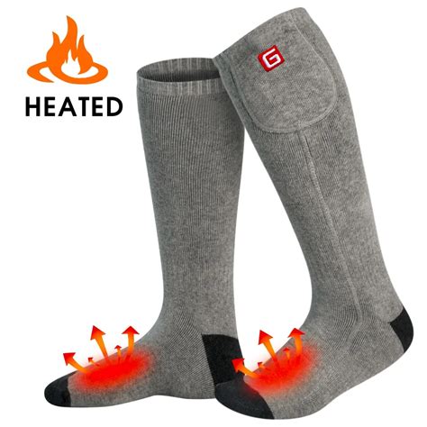 Gray Electric 37 Volt Heated Socks For Man And Woman Rechargable Battery Health Electric