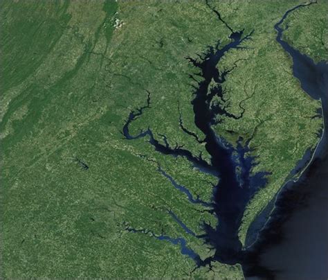 Chesapeake Bay Satellite Image Chesapeake Chesapeake Bay Maryland