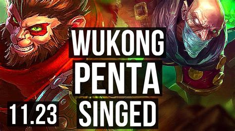 Wukong Vs Singed Top Penta M Mastery Legendary Euw