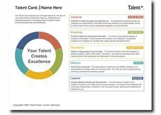 the talent and experience page for an employee's business card, which ...