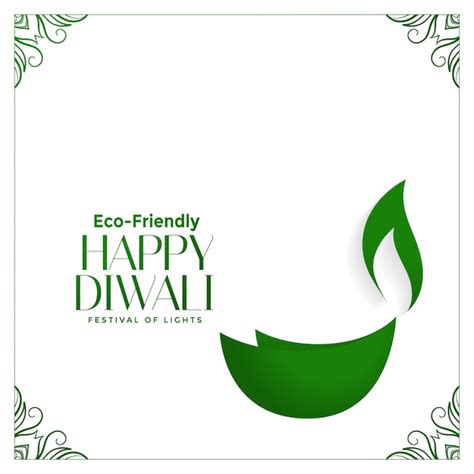 Free Vector Creative Eco Friendly Green Diwali With Diya