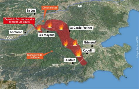 Actualités météo Violent incendie sur le massif des Maures dans le Var