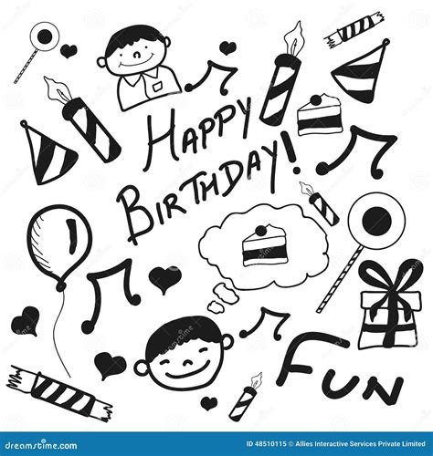 Concept Of Happy Birthday Doodles Stock Illustration Illustration Of