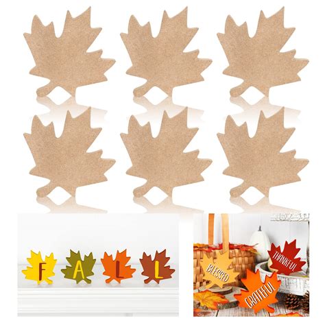 Whaline Pcs Wooden Maple Leaf Cutouts Fall Unfinished Table Wooden