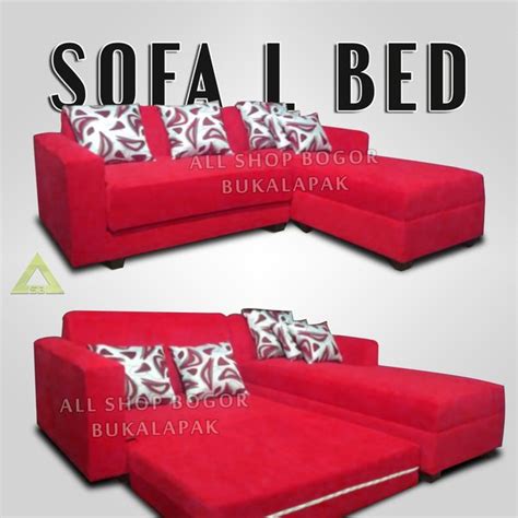 Jual Sofa L Bed Minimalis Modern Bonus Bantal Bisa Request Warna