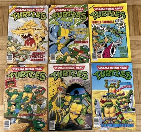 6 Kpl Teenage Mutant Hero Turtles 4 6 7 8 11 Ja 12 1991 Huuto Net