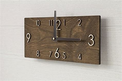 Wooden Wall Clock – Handmade Dark Brown Wall Clock – Rectangular Wall Clock – Modern Wall Clock ...