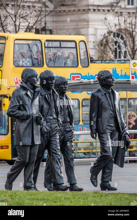 Liverpool United Kingdom 17 March 2019 Bronze Statue Of The Beatles