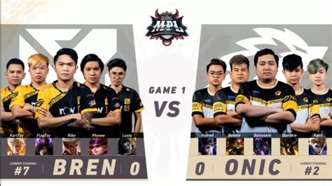 Bren Vs Onic Game Season Mpl Mlbb Youtube