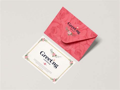 Envelope With Greeting Card Free Psd Mockup Freemockup Net