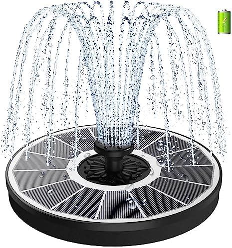 AISITIN Fontaine Solaire 3 5 W Pompe Solaire Batterie 1500 MAh Fontaine