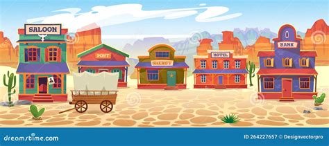 Cowboy Town Pixel Art Style Retro Background Royalty-Free Stock ...