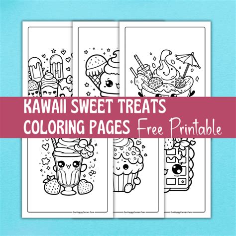 Kawaii Sweet Treats Coloring Pages Free Printable Our Happy Corner