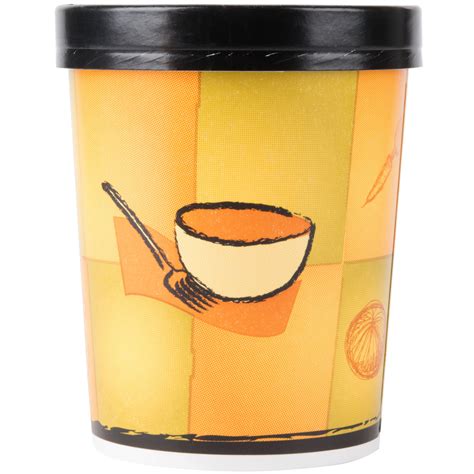 Huhtamaki 71853 Streetside Print 32 Oz Double Poly Paper Soup Hot