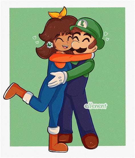 Commission Luigi And Daisy Hug By Ellenent On Deviantart