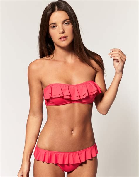 Blue Bandeau Bikini Very Cute Bikini With Ruffles Forever Swim Hot