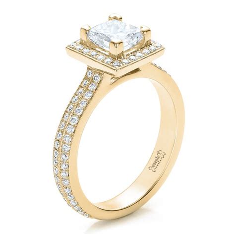 14k Yellow Gold Custom Princess Cut Diamond Engagement Ring 100250 Seattle Bellevue Joseph