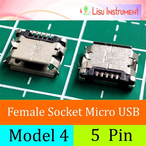 Jual Micro Usb Socket Female 5 Pin 5p Microusb Connector Model 4