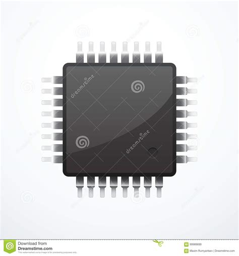 Central processing unit stock vector. Illustration of memory - 99989699