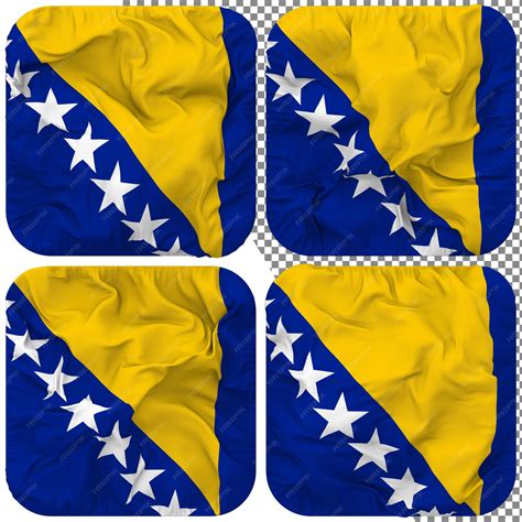 Premium Psd Bosnia And Herzegovina Flag Squire Shape Isolated