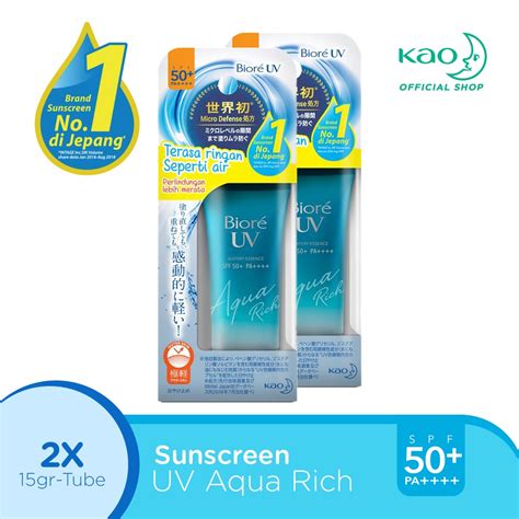 Jual Biore UV Aqua Rich Sunscreen Untuk Melindungi Kulit Watery Essence ...