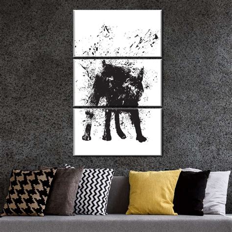 Black Abstract Dog Wall Art | Digital Art