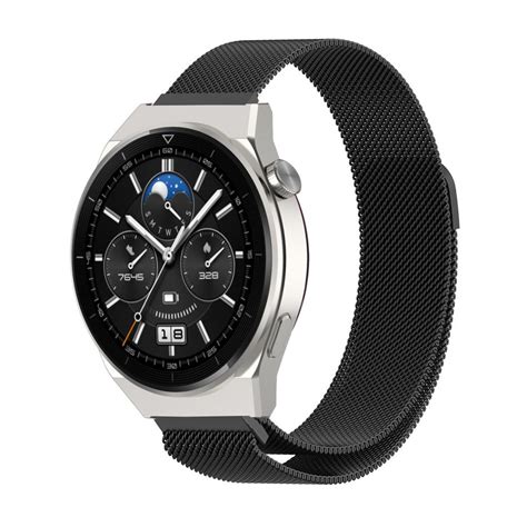 Huawei Watch GT 3 Pro 46mm Milanese band (zwart) - Smartwatchbanden.nl