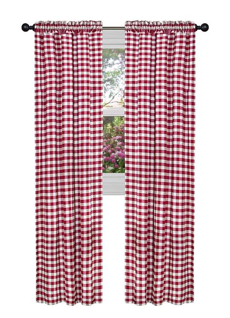 GoodGram Buffalo Check Plaid Gingham Custom Fit Window Curtain