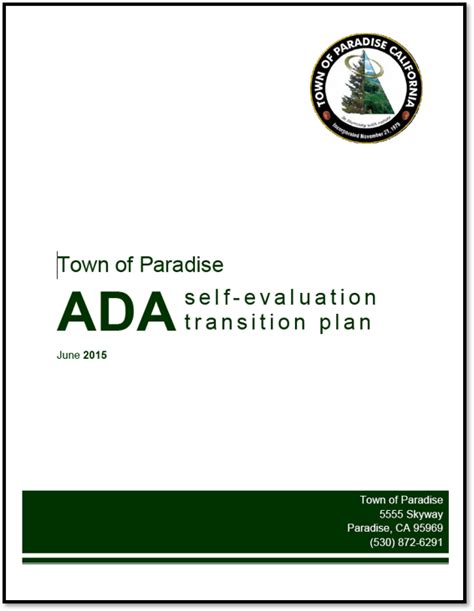 Ada Self Evaluation And Transition Plan Paradise Ca