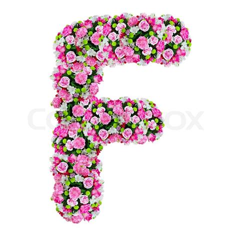 F Flower Alphabet Isolated On White With Clipping Path Stock Photo