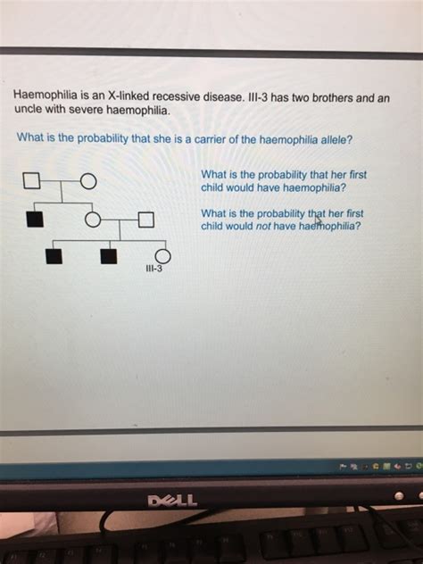 Solved Haemophilia Is An X Linked Recessive Disease Iil 3