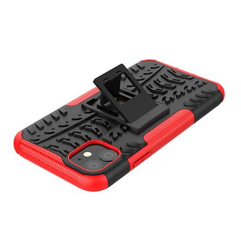 Hybrid Rugged Iphone 11 Kickstand Shockproof Case Red