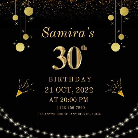 Free And Custom 30th Birthday Invitation Templates Canva