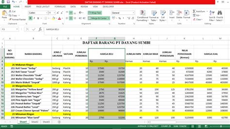 Contoh Daftar Harga Barang