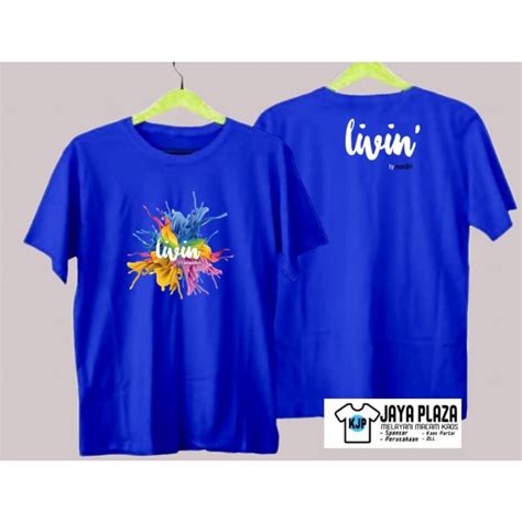 Jual Kaos Livin By Mandiri Tshirt Logo Perusahaan Shopee Indonesia