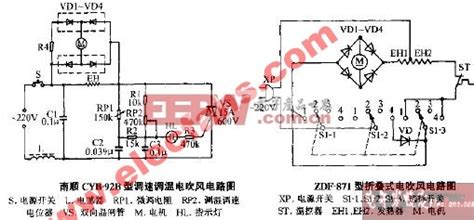 冷热电吹风电路图 电吹风电路图 家用电吹风电路图 大山谷图库